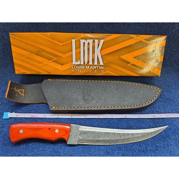 Hunting Bowie Knife 11 Inch, Custom Made Forged Damascus Blade LMK Knives #7572 - Picture 1 of 10
